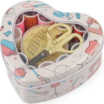 Sada na šití v plechové krabičce béžová světlá 1 ks