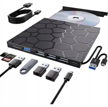 Mechanika EXTERNÍ PŘENOSNÁ DVD CD RW MECHANIKA PŘEHRÁVAČ ČTEČKA DISKŮ HUB USB 3.0