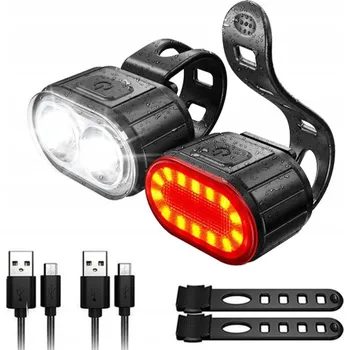 Cyklosvítilna Sada cyklistických světel Monpax černá akumulátor LED 800 lm 6 režimů