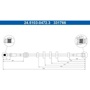 Brzdová hadice Brzdová hadice ATE 24.5103-0472.3