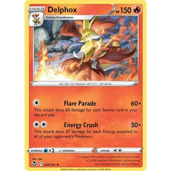 Karetní hra Delphox 027/195 - Silver Tempest Typ karty: Non-Holo