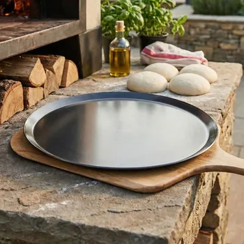 Plech na pečení DE BUYER Outdoor 28 cm - pánev na pizzu z uhlíkové oceli