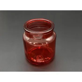 Sklenice Skleněná dóza/sklenice na svíčky. Barva: červená. 65x55 mm