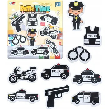 Hračka pro nejmenší Silné pěnové policejní samolepky do vany do koupele policie