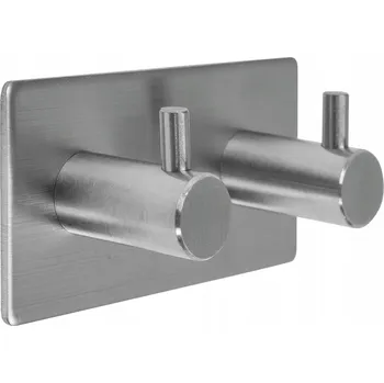 Věšák Dvojitý háček Fala stříbrný, bez vrtání