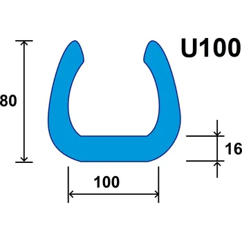 Obalový materiál 5 ks - Pěnový polyetylén Profil U=100 (1ks=2bm)