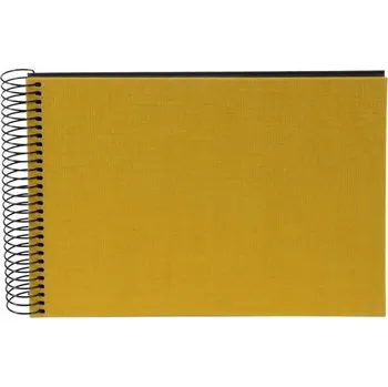 Fotoalbum Album na fotografie k vlepování, 40 černých stran, spirálová vazba, hořčicová barva