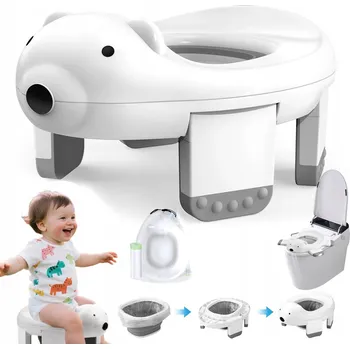 Nočník CESTOVNÍ NOČNÍK PRO DĚTI TRŮN NÁSTAVEC NA WC PŘENOSNÝ PRO VÝUKU