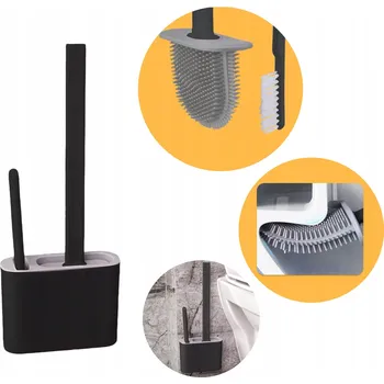WC štětka SADA WC KARTÁČ FLEXIBILNÍ SILIKONOVÝ ČERNÝ KARTÁČ DO ŠTĚRBIN