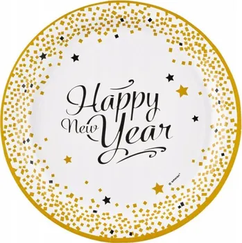 Party nádobí Talířky Amscan Rok / Silvestr 23 cm 8 ks