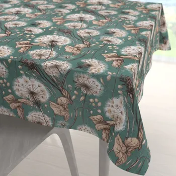 ubrus Bavlněný čtvercový ubrus Sandra SA-716 Podzimní pampelišky na zeleném 40x40 cm