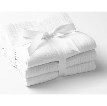 Utěrka Mušelínová utěrka Nature MSN-079 Snehově bílá - sada 3 ks