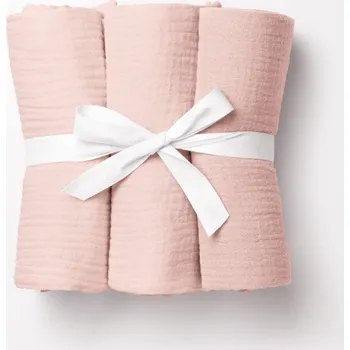 Přebalování Mušelínová plena/dečka Nature MSN-077 Bledě růžová - ZVÝHODNĚNÁ SADA 3 KS 70x70 cm - Sada 3 ks