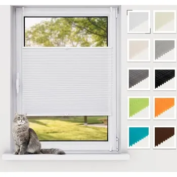 Věšák BelleMax plisovaná žaluzie bez vrtání Klemmfix, bílá 40x130cm (ŠxV), průsvitná clona proti slunci