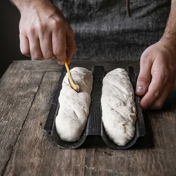 Forma na pečení DE BUYER Sketch 37 x 16,5 cm černá - ocelová forma na 2 bagety