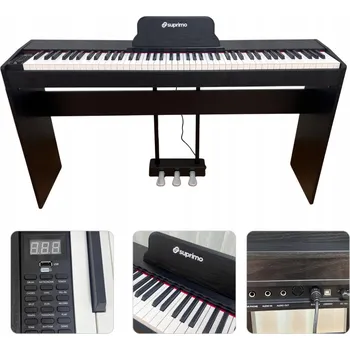 DIGITÁLNÍ KLAVÍR PRO VÝUKU HRY 88 KLÁVES S KLAVIATUROU S KLADÍVKOVOU MECHANIKOU USB MIDI BK