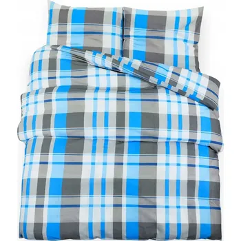 Povlečení Sada povlečení 100% bavlna modro-šedá 240x220 cm, 60x70 cm