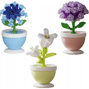 ostatní stavebnice Klocki Creator Stavebnice Květiny v květináčích: ibišek, zvonek, bonsai - 301 dílků