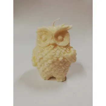 Svíčka Svíčka vonná z palmového vosku - sova - bílá