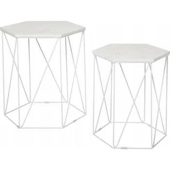 Konferenční stolek Stolek Kingfisher 42,7 x 42,7 x 45 cm, bílý