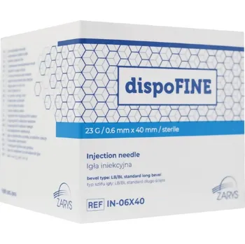 Injekční jehla Injekční jehla 0,6 x 40 mm 23G, balení 100 ks DISPOFINE Zarys
