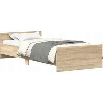 Postel Rám postele dub sonoma 203 x 103 x 50 cm s čelem a nožním čelem