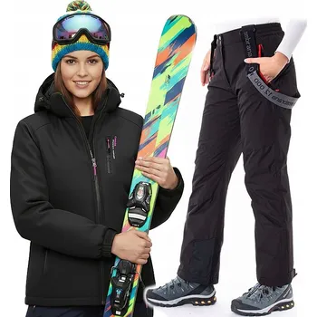 Snowboardové kalhoty DÁMSKÁ LYŽAŘSKÁ SOUPRAVA NA SVAH DVOUDÍLNÁ S KAPUCÍ M