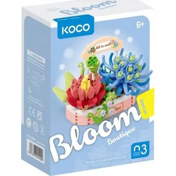 ostatní stavebnice KOCO Stavební Stavebnice sukulenty modrý květináč 271 dílů 02088 69736760