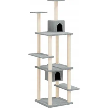 Multifunkční škrabadlo pro kočky světle šedé 78 x 52 x 176 cm