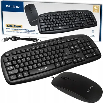 Klávesnice SADA KLÁVESNICE A MYŠI BLOW LIFE FLOW USB DRÁTOVÁ PRO PC LAPTOP