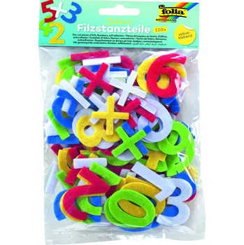 Filcové samolepící číslice - 120 ks