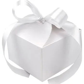 Organizér oblečení Papírová dárková krabička svatební se stuhou 10 ks bílá