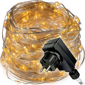 Vánoční dekorace Světelný řetěz s časovačem, 20m, 200 LED, teplá bílá