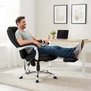 OMAXI Kancelářská židle Rubia s masážní funkcí imitace kůže 373344