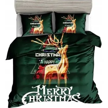 Povlečení Bavlna Povlečení - vánoční kostka/ zeleň 180x200