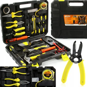 Sada nářadí SADA NÁŘADÍ V KUFRU PRO ELEKTRIKÁŘE KLÍČE MĚŘIČ PROUDU 34 DÍLŮ