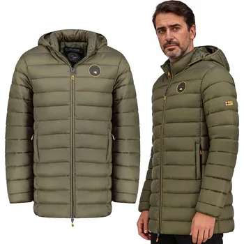 Geografické Norsko pánská bunda AMIGOMAP LONG HOOD DB KAKI MEN 233 KAKI (WZ5087H/GN-KAKI) s