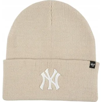 Čepice 47 Brand čepice beanie New York Yankees béžová, univerzální velikost