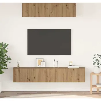 Obývací stěna vidaXL Sestava TV skříněk 4 pcs Artisanový dub kompozitní dřevo [3393362]