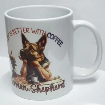 Hrnek-Cofee & Německý ovčák - bílý