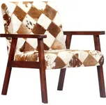 vidaXL Marketos Křeslo bílo-hnědé pravá kozí kůže