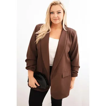 Dámské sako Dámská elegance Plus Size hnědá UNI