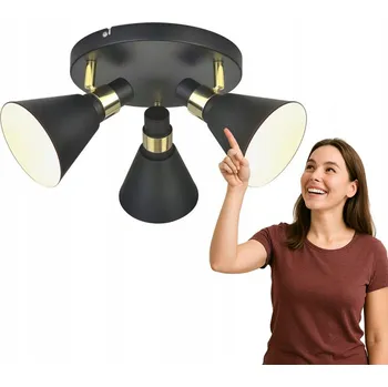 Kulatý Stropní Svítidlo Italux 20,5 x 39 cm černá