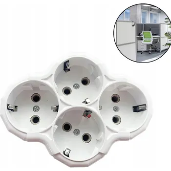 Elektrická zásuvka ELEKTRICKÁ ROZBOČKA BÍLÁ ROZDVOJKA 4 ZÁSUVKY UZEMNĚNÍ