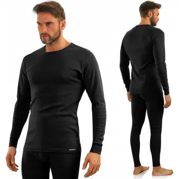 Pánské tričko Pánské tričko s dlouhým rukávem Sesto Senso černé 100% bavlna velikost M