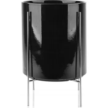 Květináč Černý keramický Květináč Mondex 23 cm x 23 x 26 cm