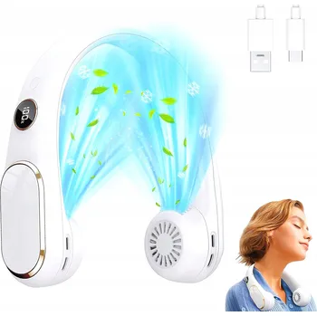 Domácí ventilátor Stolní ventilátor Bedee s LED displejem, chladicí ventilátor, bílý