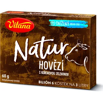 Koření CZ distribuce Vitana Natur Bujón hovězí 6 kostek 60 g