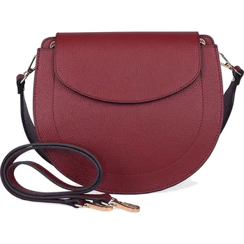 Kabelka Střední tmavěčervená pevná kožená kabelka na rameno/crossbody Vera Pelle no. 377
