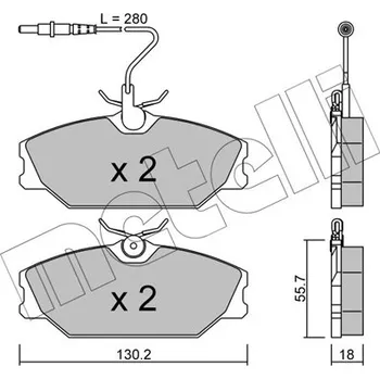 Brzdová destička Metelli 22-0142-0 Sada brzdových destiček, kotoučové brzdy